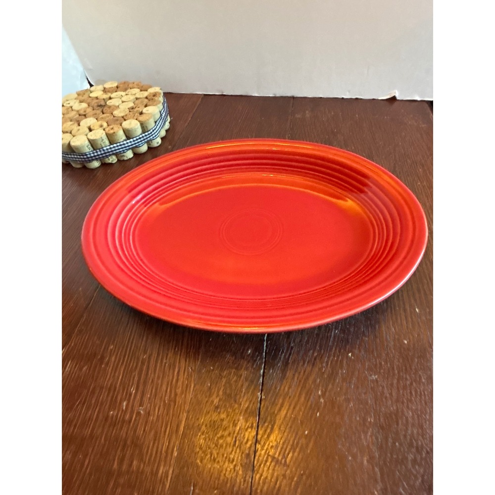 Fiesta HLC USA Scarlet Red Oval Serving Platter 12 Inch Ceramic Dinnerware